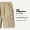 Amazon Essentials Boys’ Stretch Pull On Cargo Shorts(Khaki Tan)