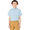 Amazon Essentials Boys’ Uniform Short-Sleeve Woven Stretch Poplin Button-Down Shirts, Pack of 3(Blue)