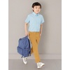 Amazon Essentials Boys’ Uniform Short-Sleeve Woven Stretch Poplin Button-Down Shirts, Pack of 3(Blue)