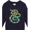 Amazon Essentials Boys and Toddlers’ Cotton Knit Pullover Crewneck Sweater(Dark Navy Snake)