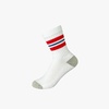 Amazon Essentials Boys and Toddlers’ Cushioned Athletic Crew Sports Socks for School Kids(White With Color Stripe/White With Grey Heather Heel  Toe)