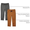 Amazon Essentials Boys and Toddlers’ Fleece Jogger Sweatpants with Elastic Waist and Drawstring, Multipacks(2-pack Charcoal Heather Grey/Light Brown)