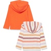 Amazon Essentials Boys and Toddlers’ Lightweight Long-Sleeve Hooded T-Shirt, Pack of 2(Beige Stripe/Orange)