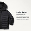 Amazon Essentials Boys and Toddlers’ Lightweight Water-Resistant Packable Hooded Insulated Puffer Jacket(Black)