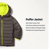 Amazon Essentials Boys and Toddlers’ Lightweight Water-Resistant Packable Hooded Insulated Puffer Jacket(Dark Grey Neon Yellow)