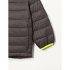 Amazon Essentials Boys and Toddlers’ Lightweight Water-Resistant Packable Hooded Insulated Puffer Jacket(Dark Grey Neon Yellow)