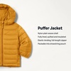 Amazon Essentials Boys and Toddlers’ Lightweight Water-Resistant Packable Hooded Insulated Puffer Jacket(Golden Yellow)