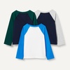 Amazon Essentials Boys and Toddlers’ Long Sleeve Cotton Jersey T-shirts, Pack of 3(Bright Blue/Navy/White)