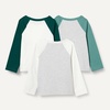 Amazon Essentials Boys and Toddlers’ Long Sleeve Cotton Jersey T-shirts, Pack of 3(Green/Ivory/Light Grey Heather)