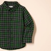 Amazon Essentials Boys and Toddlers’ Long Sleeve Flannel Button Down Shirt(Green)