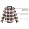 Amazon Essentials Boys and Toddlers’ Long Sleeve Flannel Button Down Shirt(Green Red Plaid)