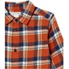 Amazon Essentials Boys and Toddlers’ Long Sleeve Flannel Button Down Shirt(Navy Orange Plaid)