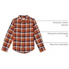 Amazon Essentials Boys and Toddlers’ Long Sleeve Flannel Button Down Shirt(Navy Orange Plaid)