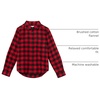 Amazon Essentials Boys and Toddlers’ Long Sleeve Flannel Button Down Shirt(Red Buffalo Check)