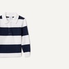 Amazon Essentials Boys and Toddlers’ Long Sleeve Rugby Polo Shirt(Navy White Rugby Stripe)