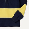 Amazon Essentials Boys and Toddlers’ Long Sleeve Rugby Polo Shirt(Navy Yellow Rugby Stripe)