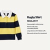 Amazon Essentials Boys and Toddlers’ Long Sleeve Rugby Polo Shirt(Navy Yellow Rugby Stripe)