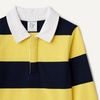 Amazon Essentials Boys and Toddlers’ Long Sleeve Rugby Polo Shirt(Navy Yellow Rugby Stripe)