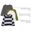Amazon Essentials Boys and Toddlers’ Long-Sleeve Cotton Thermal T-Shirt, Base Layer, Pack of 3(Grey Multi  Rugby Stripe)