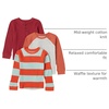 Amazon Essentials Boys and Toddlers’ Long-Sleeve Cotton Thermal T-Shirt, Base Layer, Pack of 3(Rust Multi  Rugby Stripe)