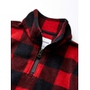 Amazon Essentials Boys and Toddlers’ Midweight Polar Fleece Quarter-Zip Pullover Jacket, Long Sleeve(Red Exploded Buffalo Check)