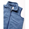 Amazon Essentials Boys and Toddlers’ Polar Fleece Full-Zip Mock-Neck Vest(Blue Heather)