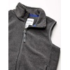 Amazon Essentials Boys and Toddlers’ Polar Fleece Full-Zip Mock-Neck Vest(Charcoal Heather)