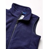 Amazon Essentials Boys and Toddlers’ Polar Fleece Full-Zip Mock-Neck Vest(Navy)