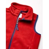 Amazon Essentials Boys and Toddlers’ Polar Fleece Full-Zip Mock-Neck Vest(Red)