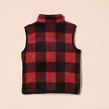 Amazon Essentials Boys and Toddlers’ Polar Fleece Full-Zip Mock-Neck Vest(Red Exploded Buffalo Check)