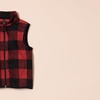 Amazon Essentials Boys and Toddlers’ Polar Fleece Full-Zip Mock-Neck Vest(Red Exploded Buffalo Check)