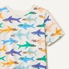 Amazon Essentials Boys and Toddlers’ Short Sleeve Tee Shirts, Cotton Jersey, Multipacks(Ivory Sharks)