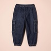 Amazon Essentials Boys and Toddlers’ Stretch Denim Cargo Jean with Elastic Waist(Dark Wash)