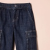 Amazon Essentials Boys and Toddlers’ Stretch Denim Cargo Jean with Elastic Waist(Dark Wash)