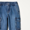 Amazon Essentials Boys and Toddlers’ Stretch Denim Cargo Jean with Elastic Waist(Indigo)