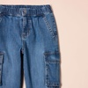 Amazon Essentials Boys and Toddlers’ Stretch Denim Cargo Jean with Elastic Waist(Mid Indigo)