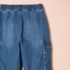 Amazon Essentials Boys and Toddlers’ Stretch Denim Cargo Jean with Elastic Waist(Mid Indigo)