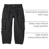 Amazon Essentials Boys and Toddlers’ Stretch Denim Cargo Jean with Elastic Waist(Washed Black)