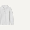 Amazon Essentials Boys and Toddlers’ Uniform Long Sleeve Pique Polo Shirt for School Uniform(White)
