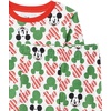 Amazon Essentials Disney | Marvel | Star Wars Boys and Toddlers’ Snug-Fit Cotton Pajama Sleepwear Sets(2-piece Mickey Holiday)