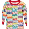 Amazon Essentials Disney | Marvel | Star Wars Unisex Kids’ Snug-Fit Cotton Pajamas(Marvel Holiday Bricks)
