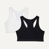 Amazon Essentials Girls’ Cotton Jersey Racerback Crop Top Bralette(Black / White)