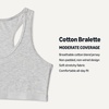 Amazon Essentials Girls’ Cotton Jersey Racerback Crop Top Bralette(Medium Grey Heather / Pale Pink)