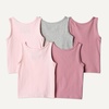 Amazon Essentials Girls’ Cotton Jersey Tank Top Undershirt(Mauve / Pale Pink / Heather Grey)
