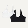 Amazon Essentials Girls’ Cotton Jersey V-Neck Training Bralettes(Black / White)