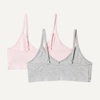 Amazon Essentials Girls’ Cotton Jersey V-Neck Training Bralettes(Pale Pink / Grey Marl)