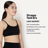 Amazon Essentials Girls’ FormFlex Light Support Spaghetti Strap Training Sports Bra(Black)
