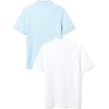 Amazon Essentials Toddler Boys’ School Uniform Short-Sleeve Pique Polo Shirts, Breathable Cotton, Button Closure, Multipacks(Bright White/Light Blue)