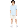 Amazon Essentials Toddler Boys’ School Uniform Short-Sleeve Pique Polo Shirts, Breathable Cotton, Button Closure, Multipacks(Bright White/Light Blue)