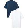 Amazon Essentials Toddler Boys’ School Uniform Short-Sleeve Pique Polo Shirts, Breathable Cotton, Button Closure, Multipacks(Navy/White)